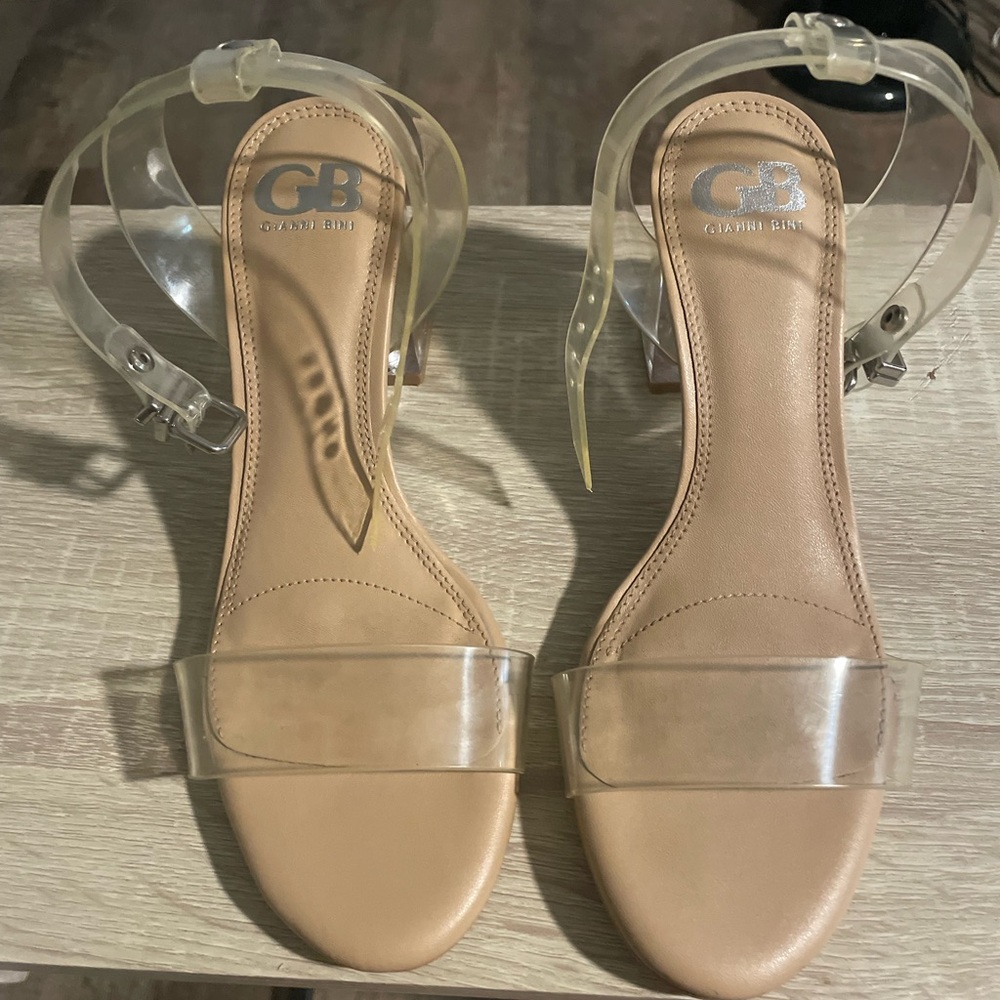 Gianni Bini Clear and Tan Heels